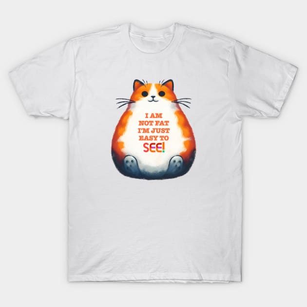 Funny Cat T-Shirt - I’m Not Fat I’m Just Easy To See T-Shirt by ANSAN